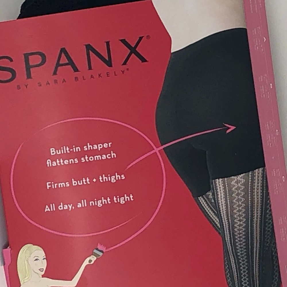 SPANX LOT of 2 Bodyshaping Tuxedo Stripe Tights - Picture 7 of 16